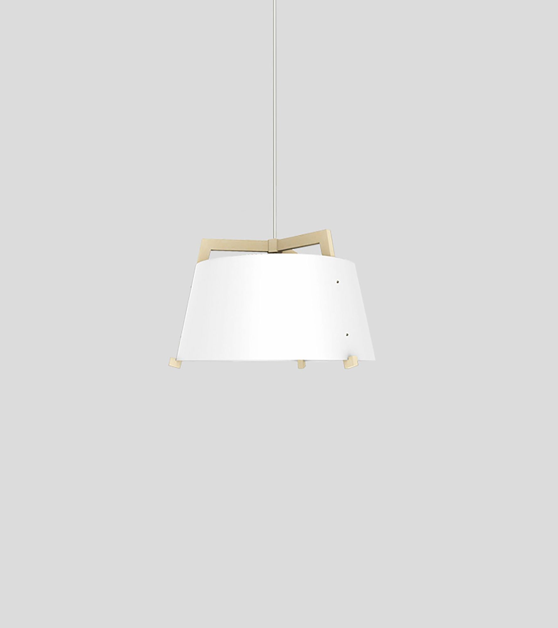 Image 2 Ignis 17" White Oak Rigid Pendant w/ Gloss White Shade & Diffuser more views
