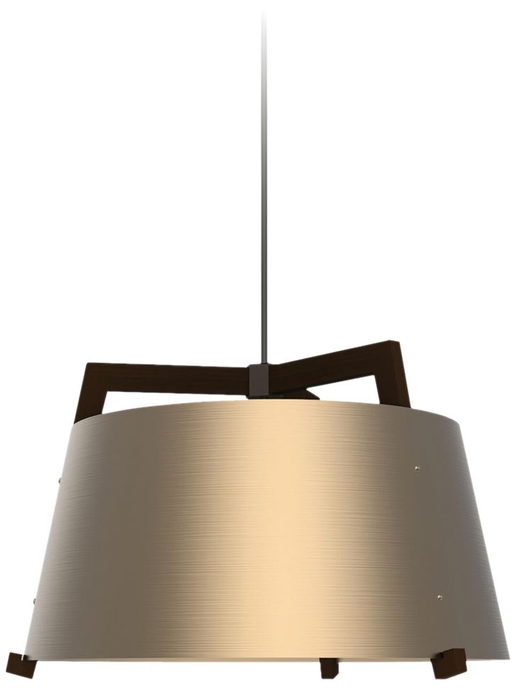 Ignis 24" Dark Walnut Corded 3500K LED Pendant w/ Rose Gold Shade