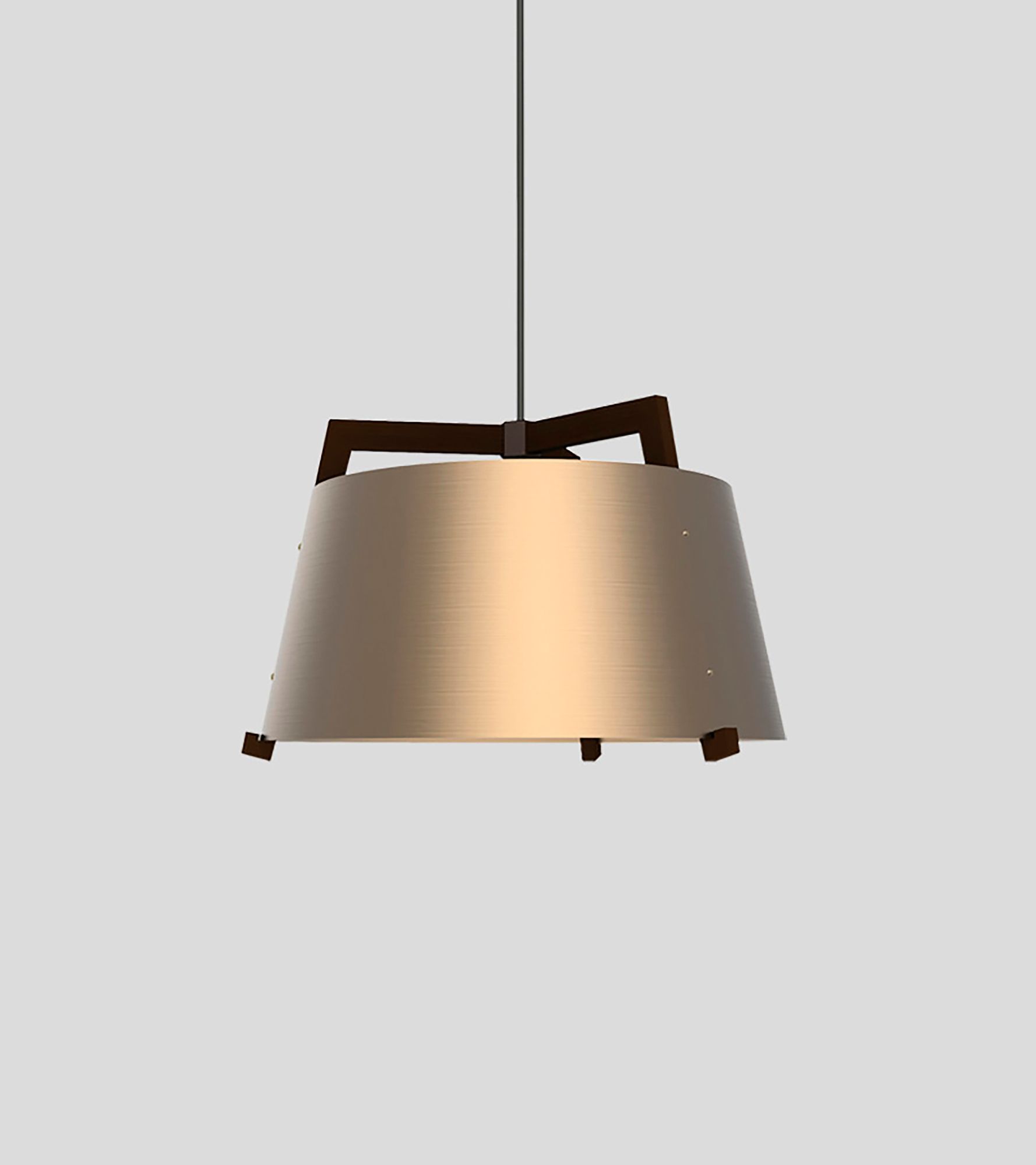 Image 2 Ignis 24" Dark Walnut Corded 3500K LED Pendant w/ Rose Gold Shade more views