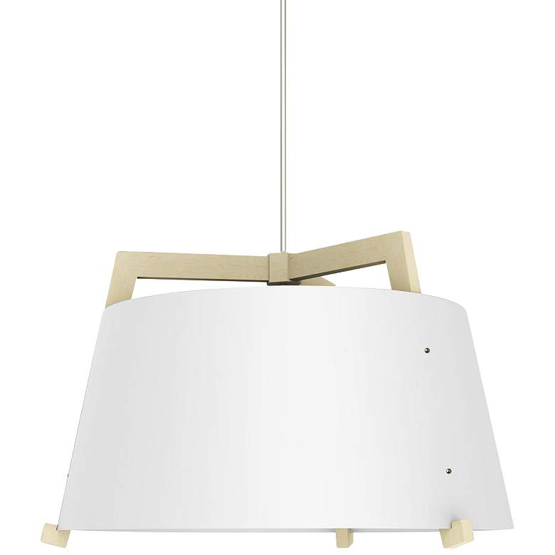 Image 2 Ignis 24" Wide White Washed Oak Gloss White Modern LED Pendant Light