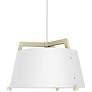 Ignis 24" Wide White Washed Oak Gloss White Modern LED Pendant Light