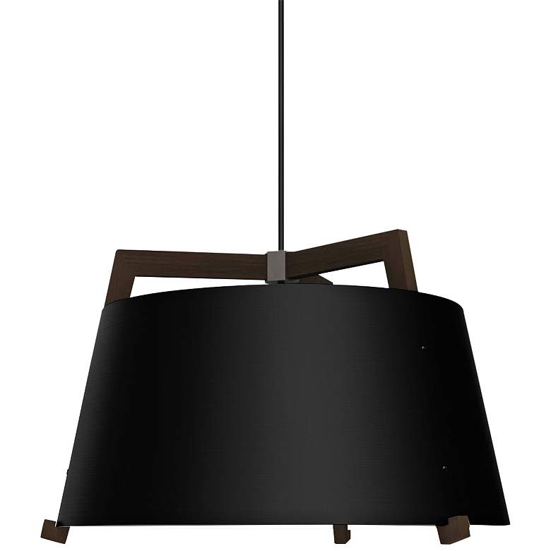 Image 2 Ignis 24 inchW Dark Walnut with Matte Black LED Pendant Light