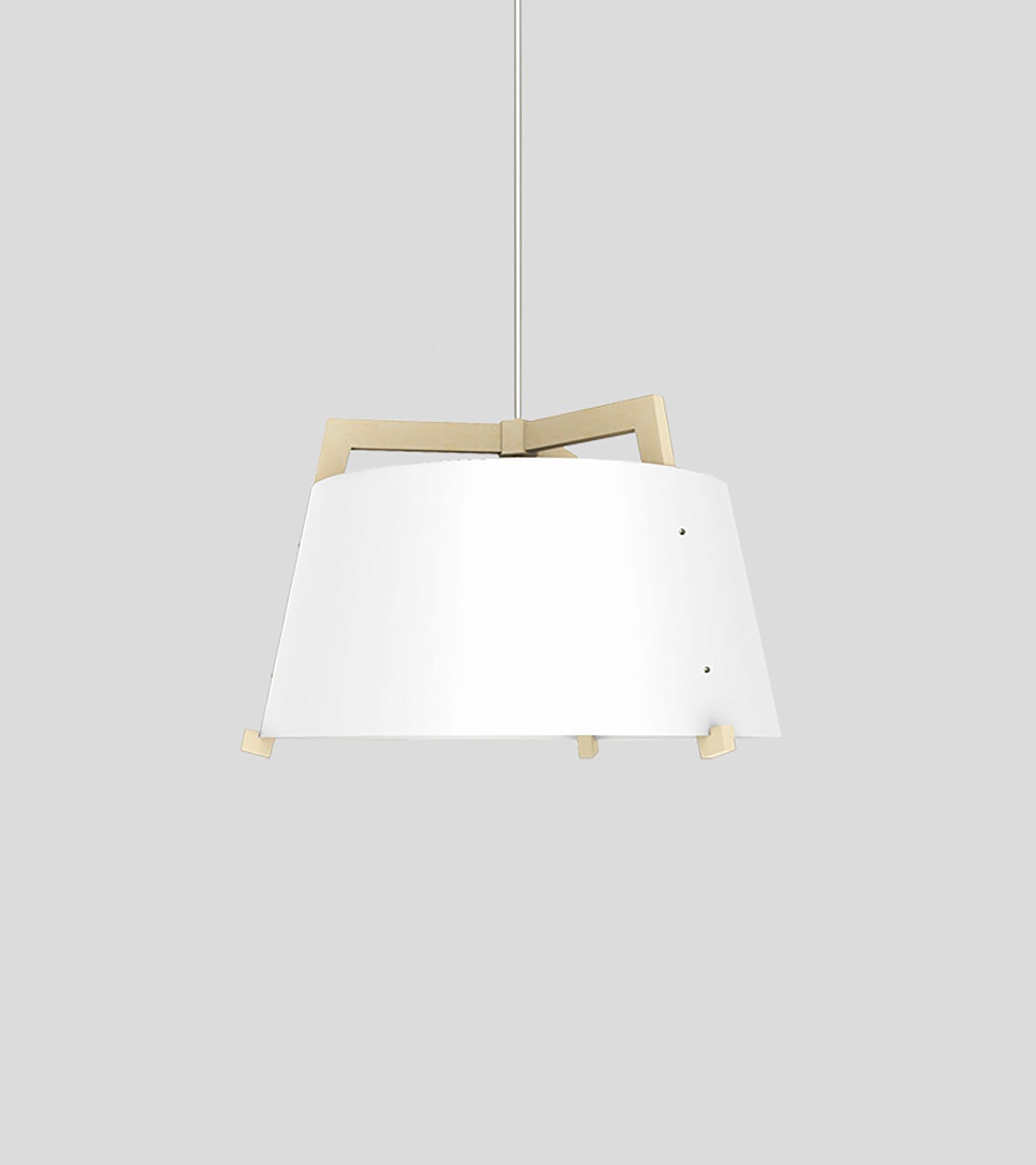Image 2 Ignis 24" White Oak Corded 2700K LED Pendant w/ Gloss White Shade more views