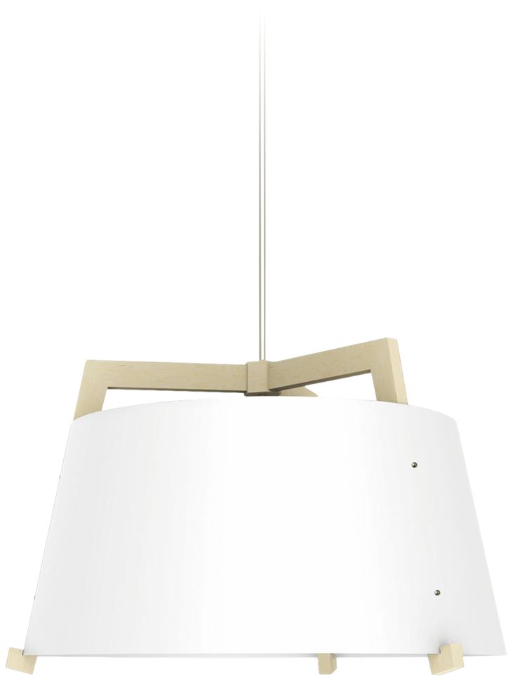 Ignis 24" White Oak Corded Pendant w/ Gloss White Shade