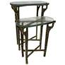 1_Ignis 26" Hammered Frame with Recycled Glass Nesting Table Set - Brass