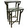 Ignis 26" Hammered Frame with Recycled Glass Nesting Table Set - Brass