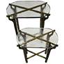 3_Ignis 26" Hammered Frame with Recycled Glass Nesting Table Set - Brass more views