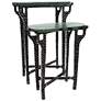 1_Ignis 26" Hammered Frame with Recycled Glass Nesting Table Set - Nickel