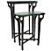 Ignis 26" Hammered Frame with Recycled Glass Nesting Table Set - Nickel