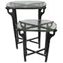 3_Ignis 26" Hammered Frame with Recycled Glass Nesting Table Set - Nickel more views