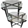 4_Ignis 26" Hammered Frame with Recycled Glass Nesting Table Set - Nickel more views