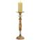 Ihlen Distressed Brass 16"H Pillar Candle Holder