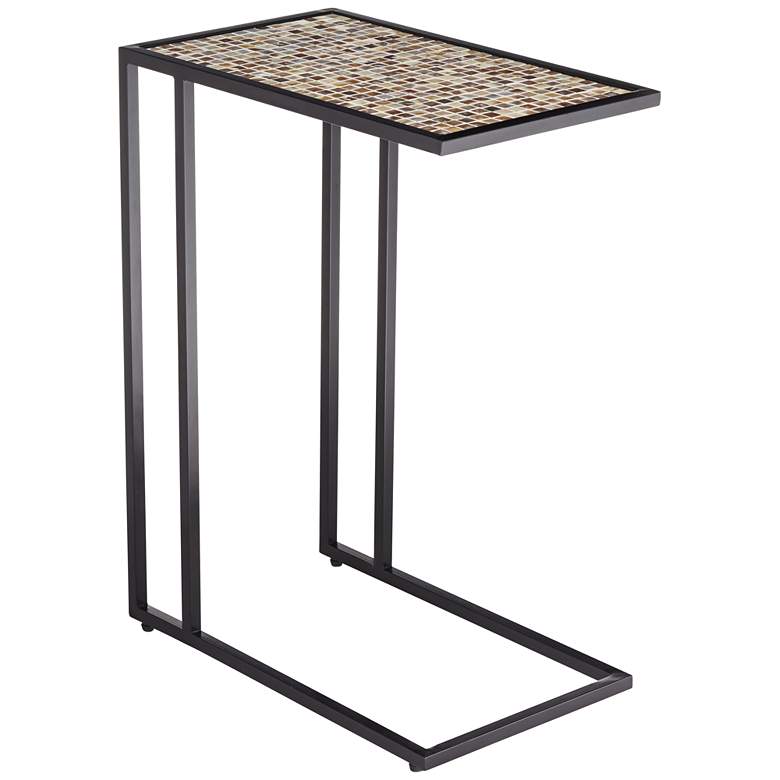 Ikonois 19 3/4 inch Wide Mosaic Tile Top C-Frame Side Table