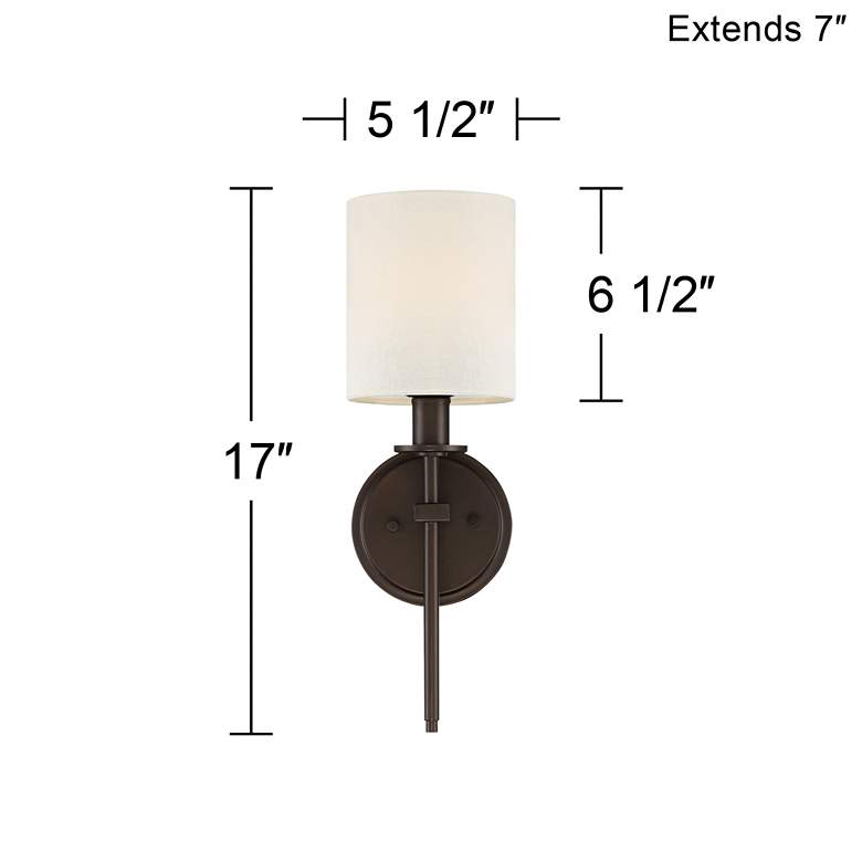 Ikra 17&quot; High Bronze and Linen Wall Sconce more views