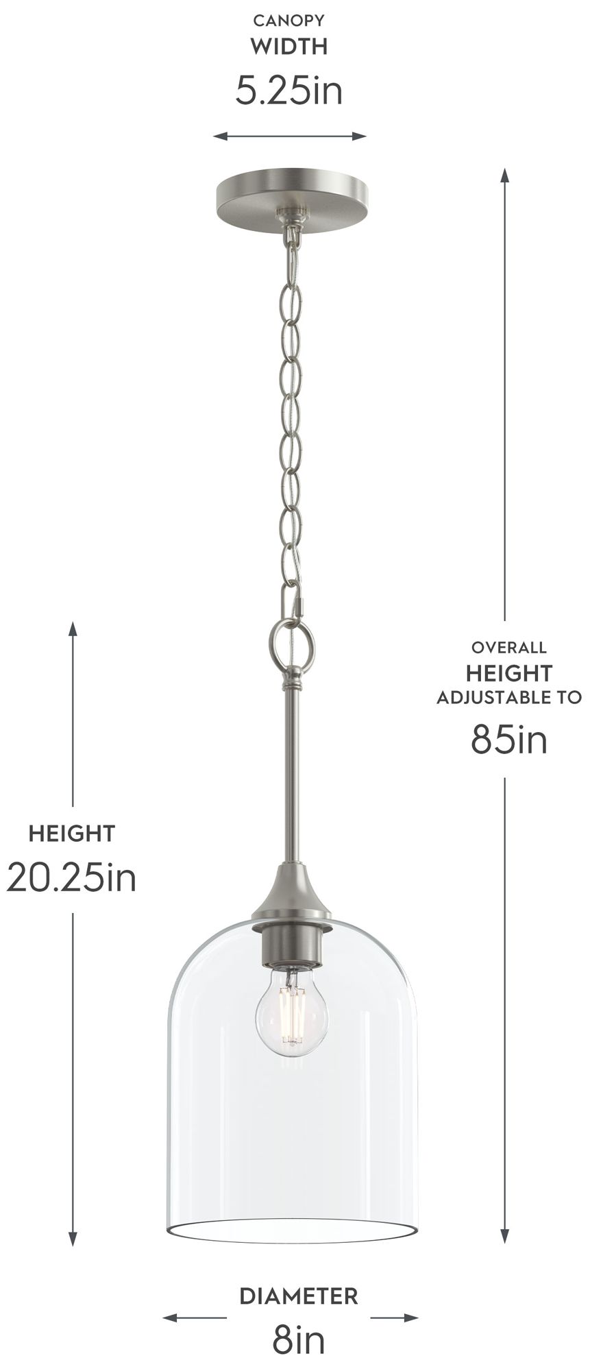Image 5 Ilia 1-Light Pendant with Clear Glass Shade more views