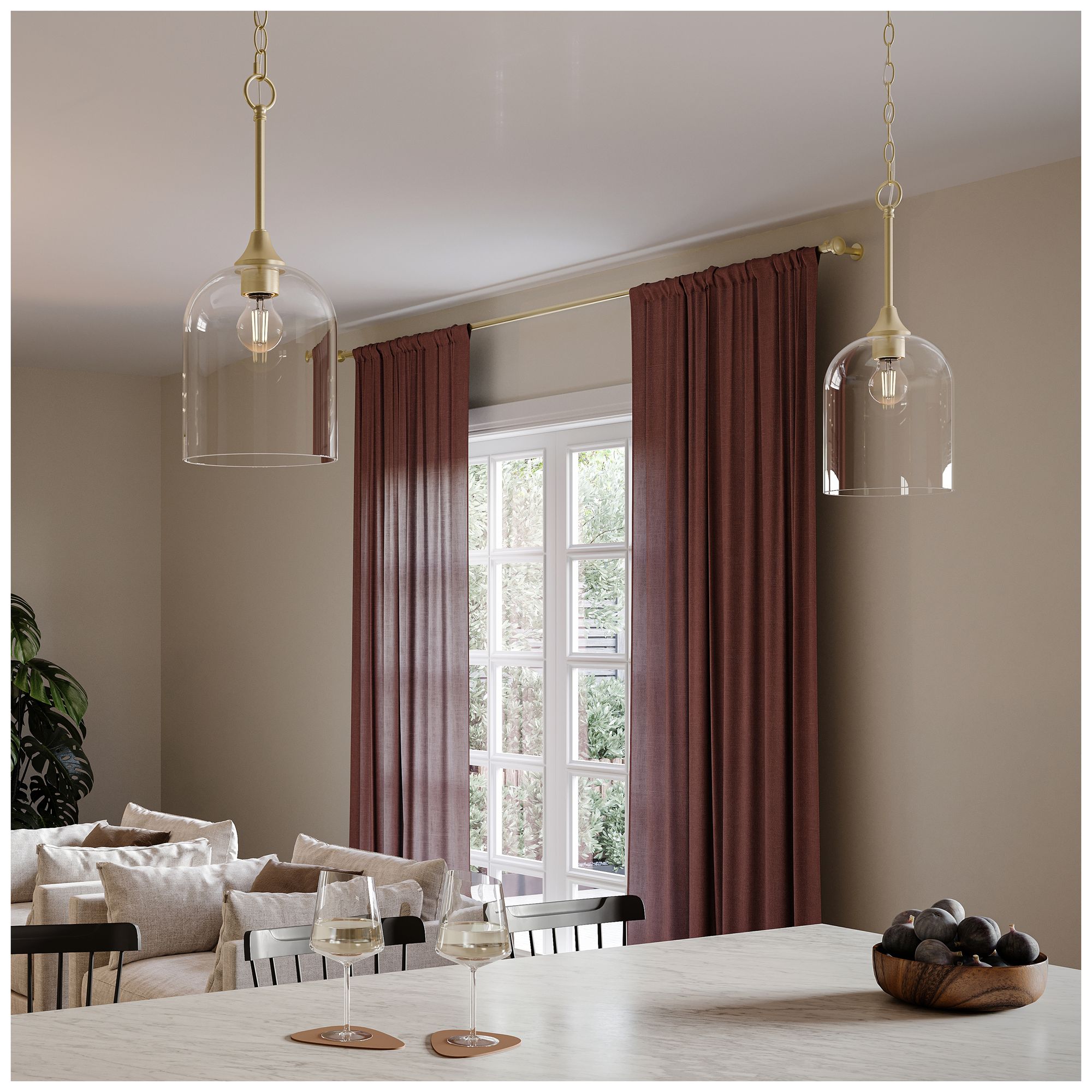Ilia 1-Light Pendant with Clear Glass Shade