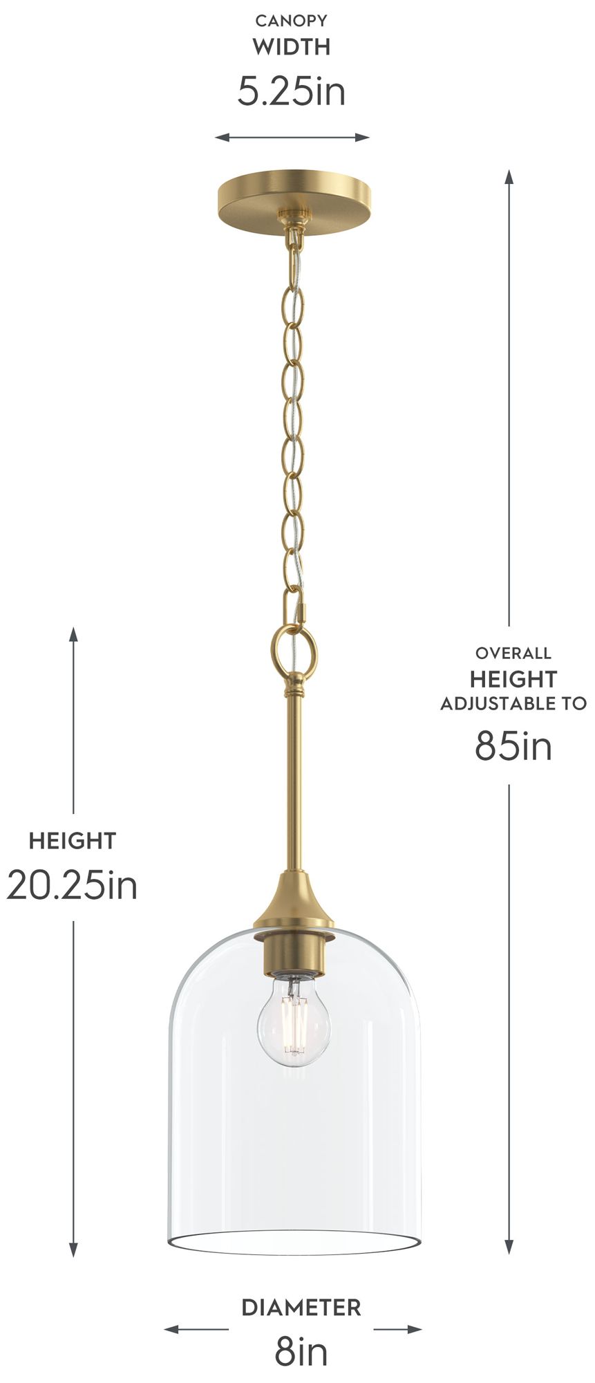 Image 5 Ilia 1-Light Pendant with Clear Glass Shade more views