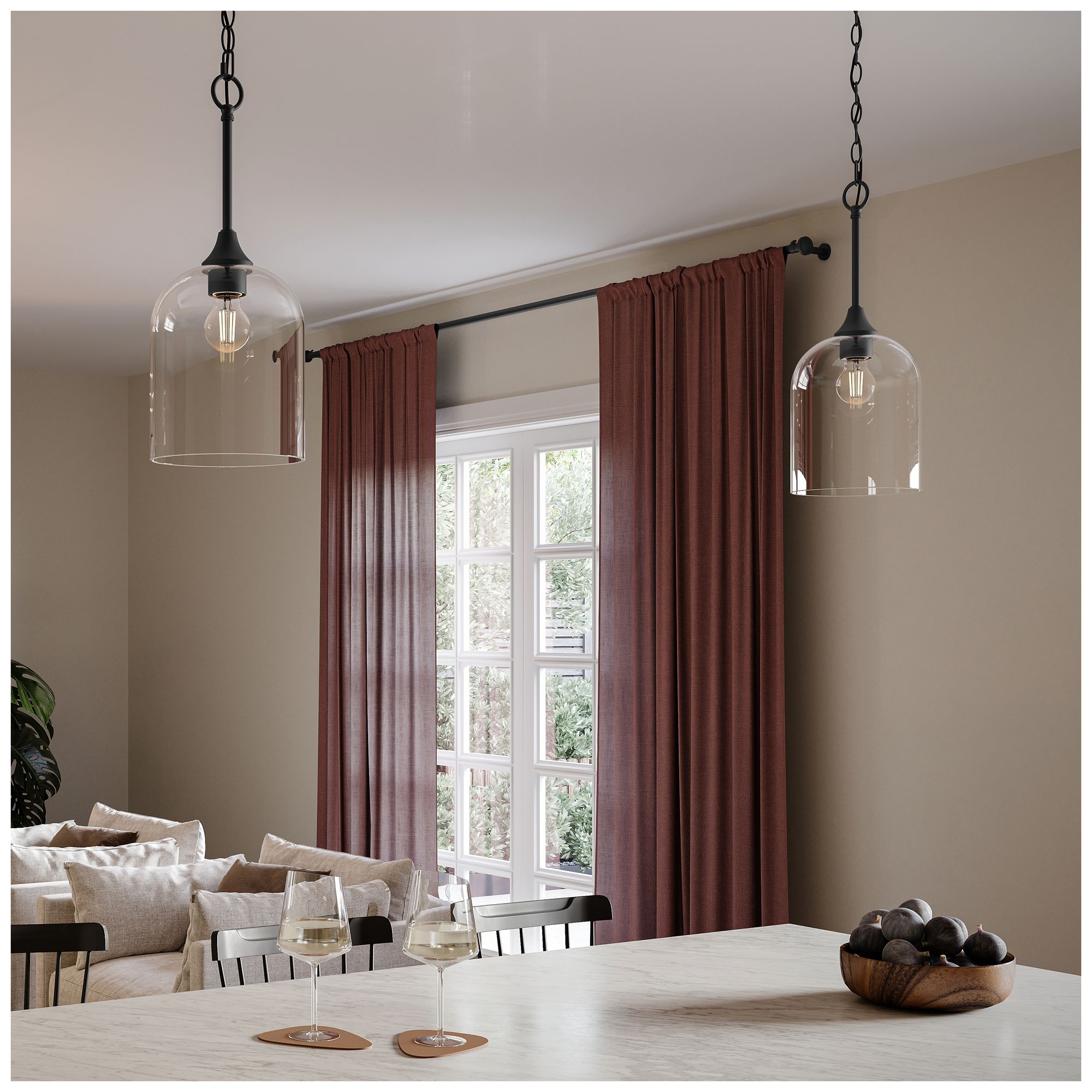 Ilia 1-Light Pendant with Clear Glass Shade