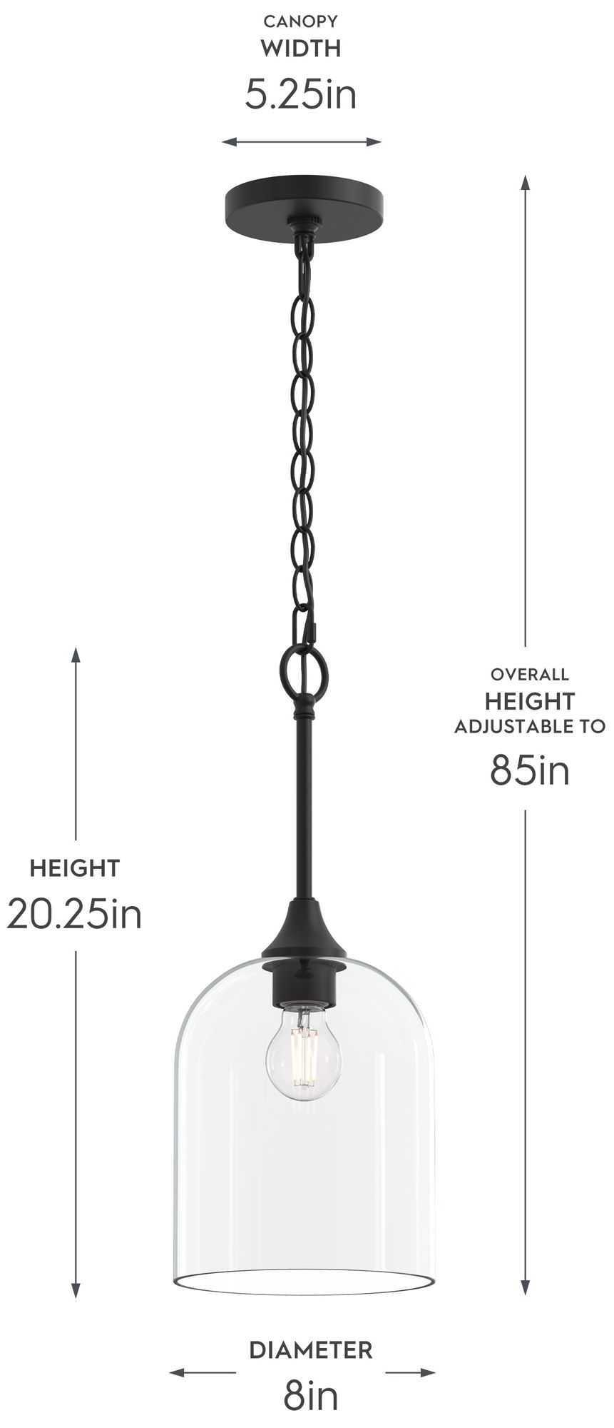 Image 5 Ilia 1-Light Pendant with Clear Glass Shade more views