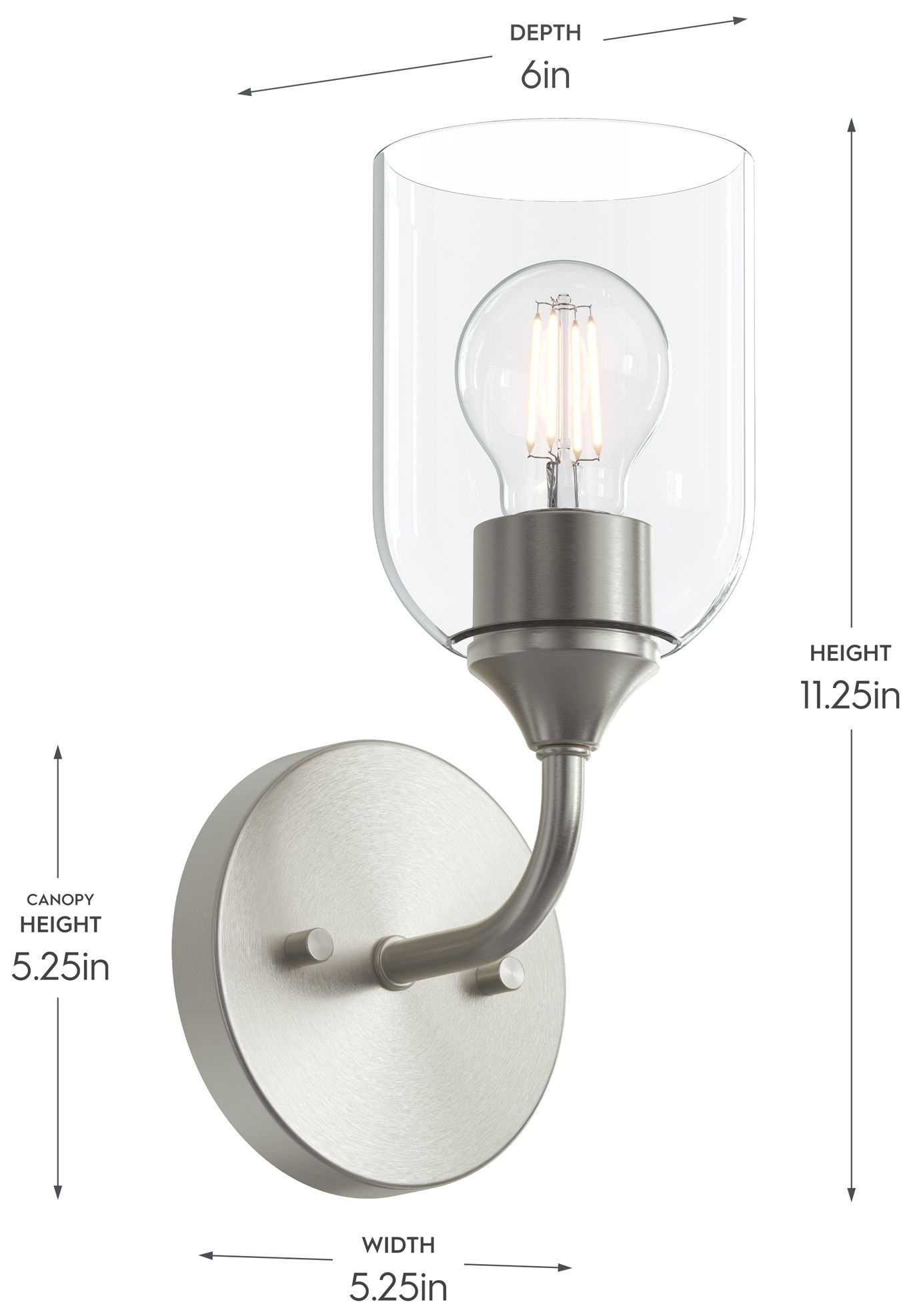 Image 5 Ilia 1-Light Wall Sconce with Clear Glass Shade more views