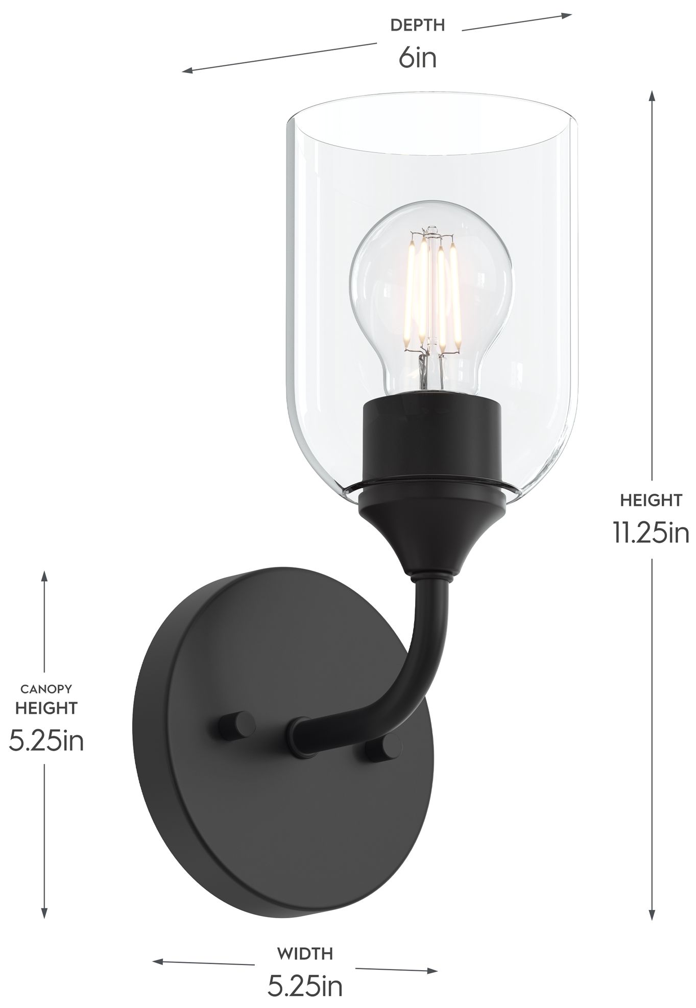 Image 5 Ilia 1-Light Wall Sconce with Clear Glass Shade more views