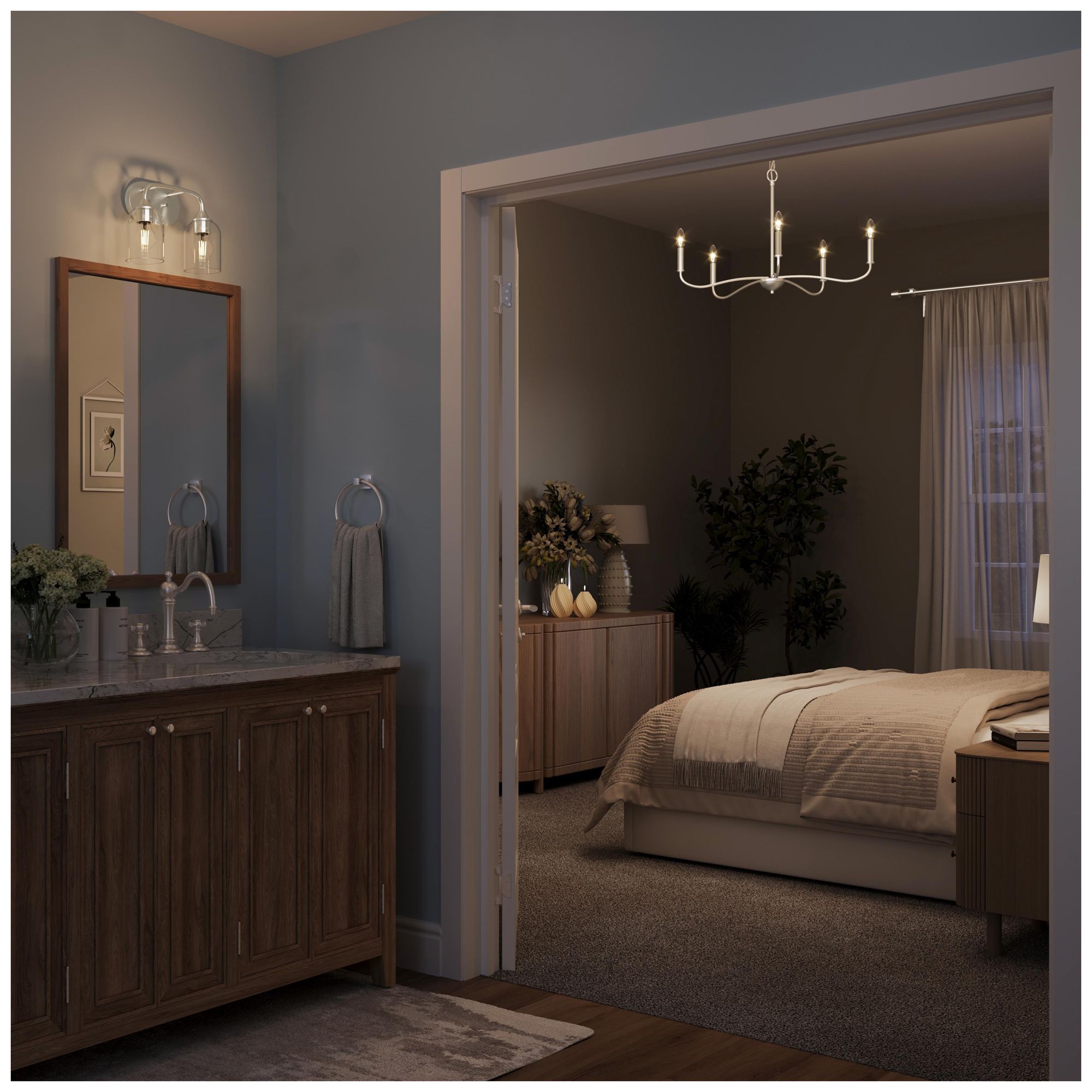 Image 5 Ilia 2-Light Bath Vanity with Clear Glass Shade more views