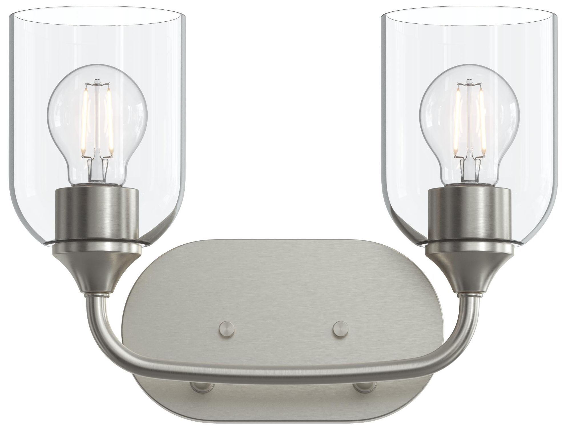 Ilia 2-Light Bath Vanity with Clear Glass Shade