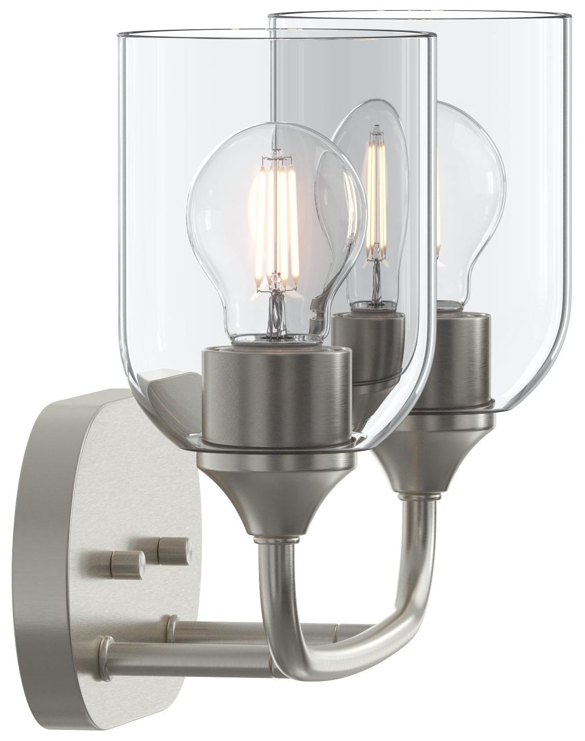Ilia 2-Light Bath Vanity with Clear Glass Shade