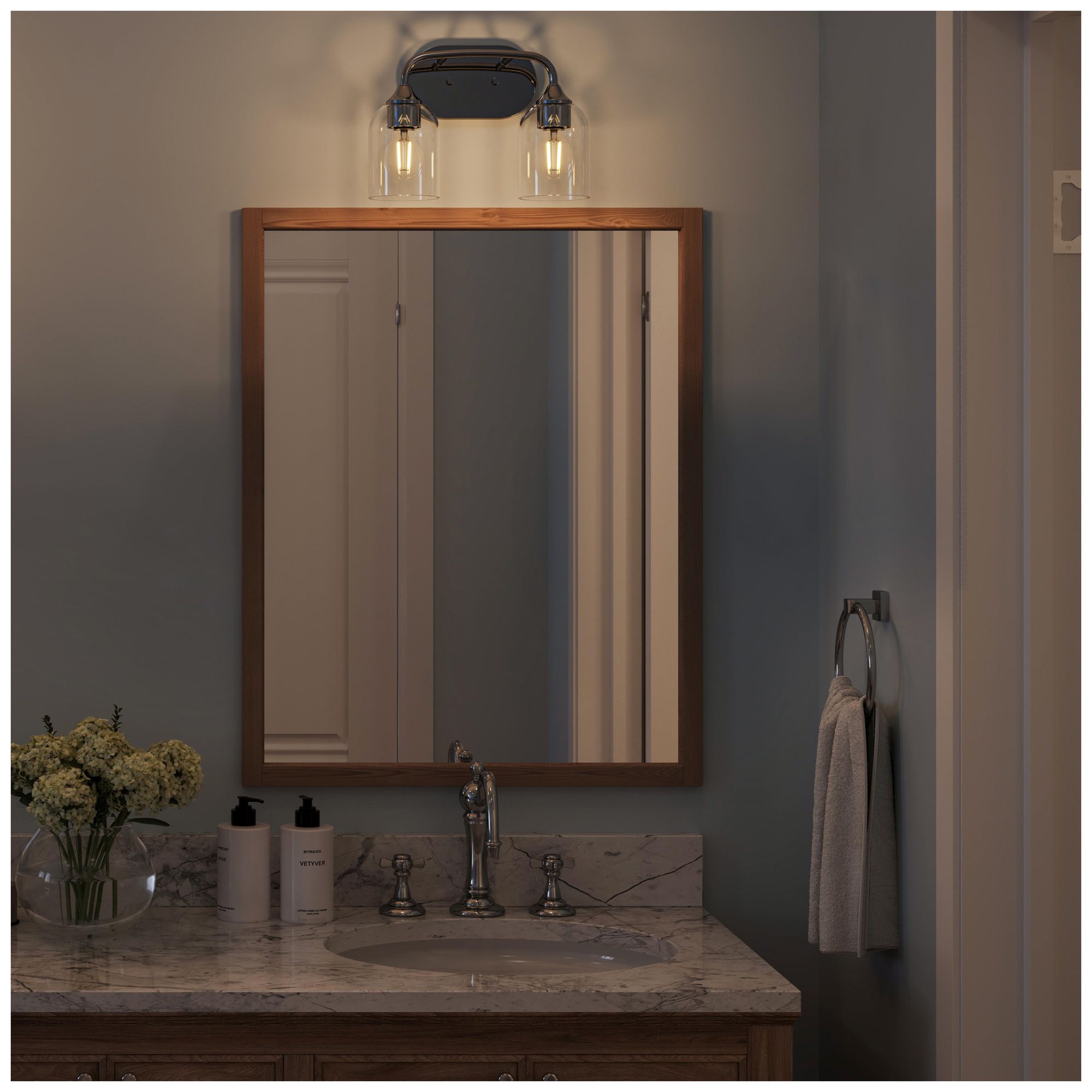 Image 5 Ilia 2-Light Bath Vanity with Clear Glass Shade more views