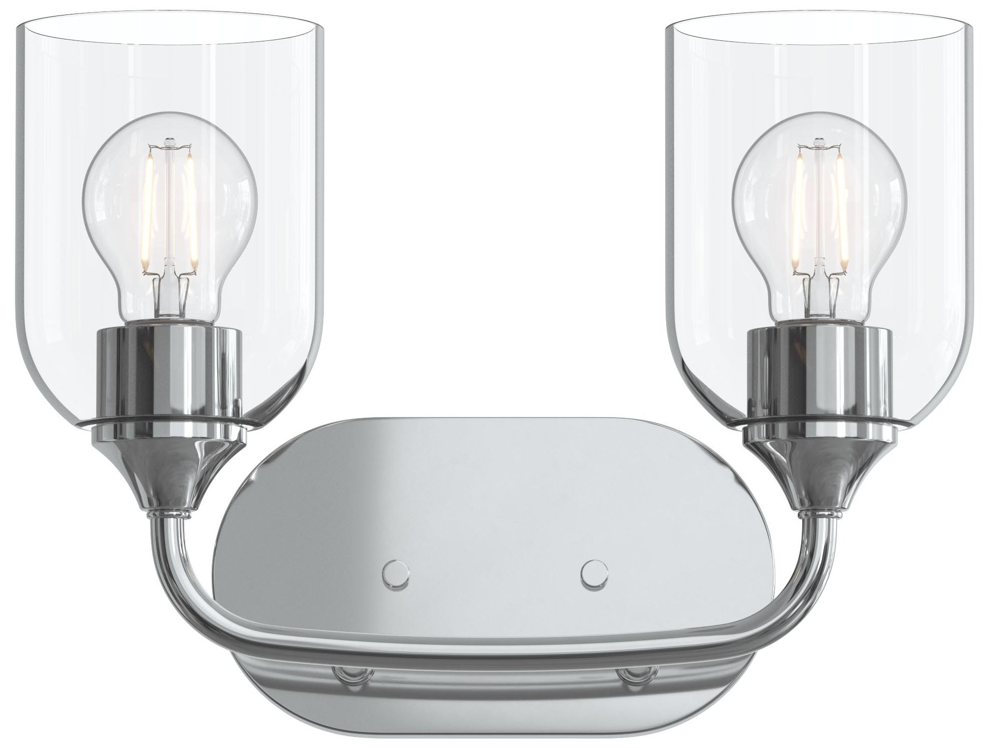 Ilia 2-Light Bath Vanity with Clear Glass Shade