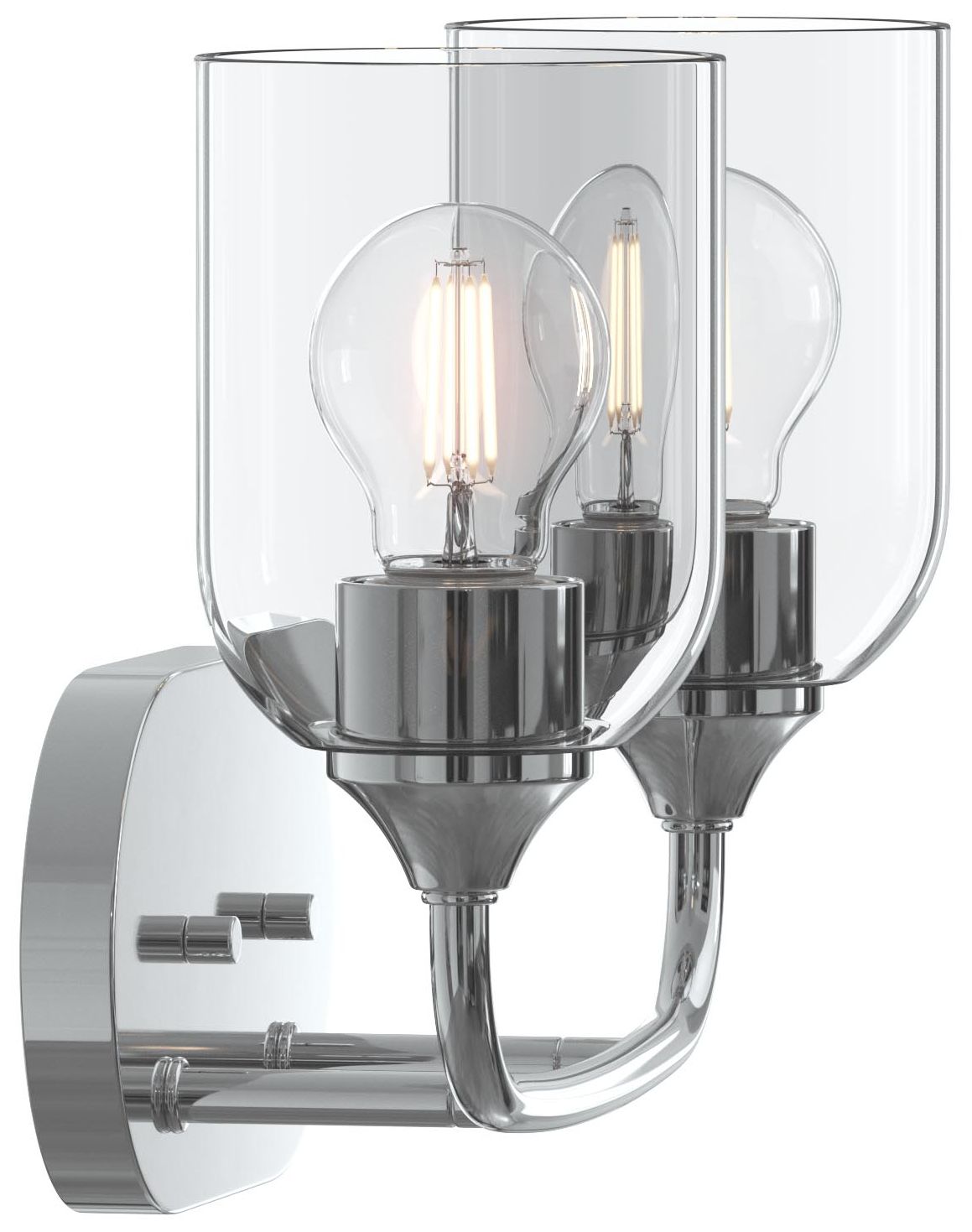 Ilia 2-Light Bath Vanity with Clear Glass Shade