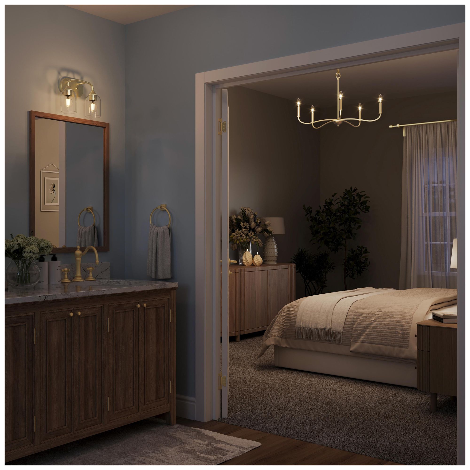 Image 5 Ilia 2-Light Bath Vanity with Clear Glass Shade more views