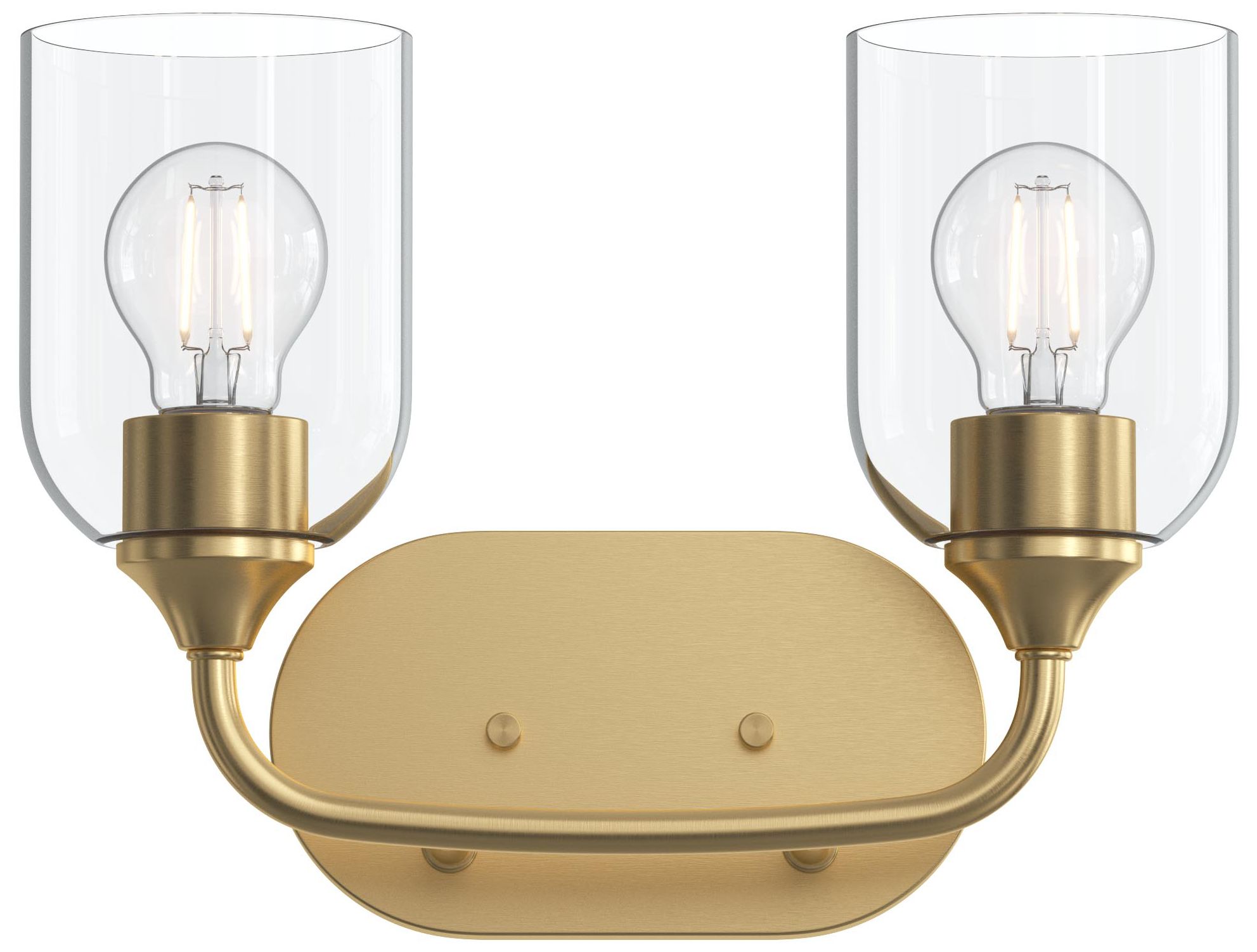 Ilia 2-Light Bath Vanity with Clear Glass Shade