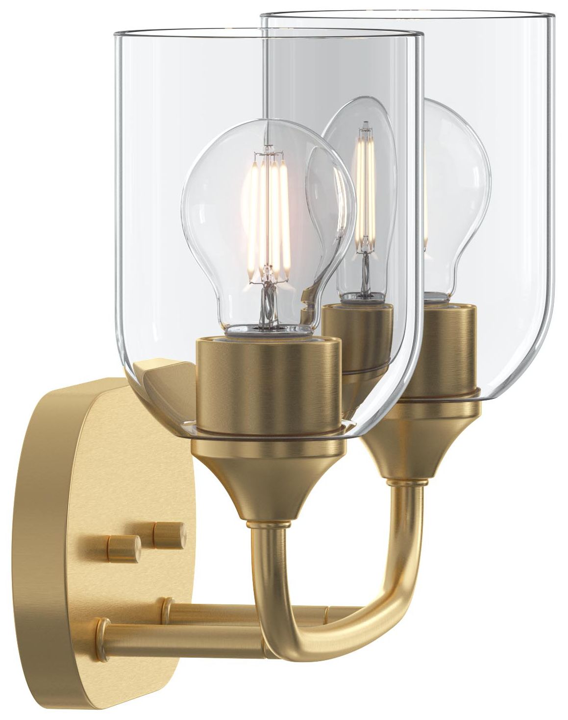 Ilia 2-Light Bath Vanity with Clear Glass Shade