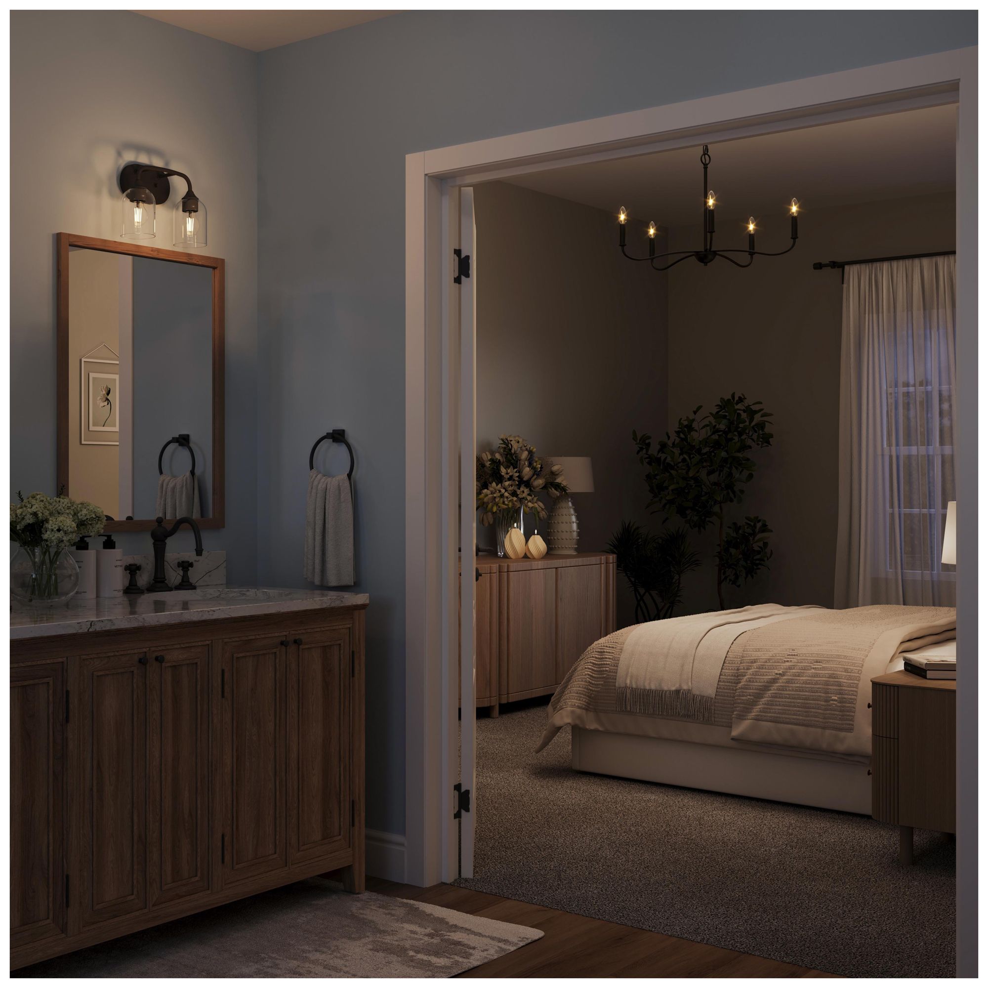 Image 5 Ilia 2-Light Bath Vanity with Clear Glass Shade more views