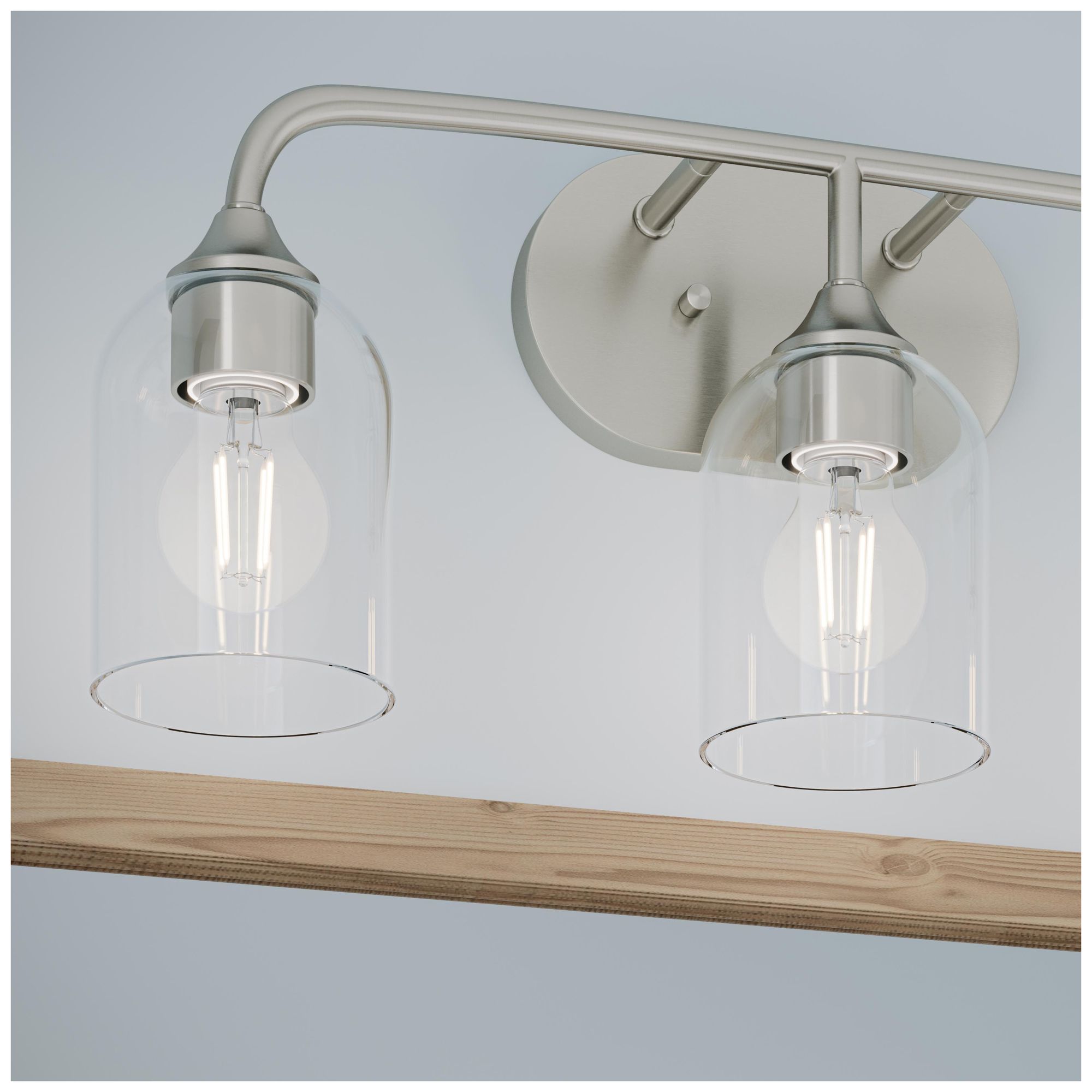 Ilia 3-Light Bath Vanity with Clear Glass Shade
