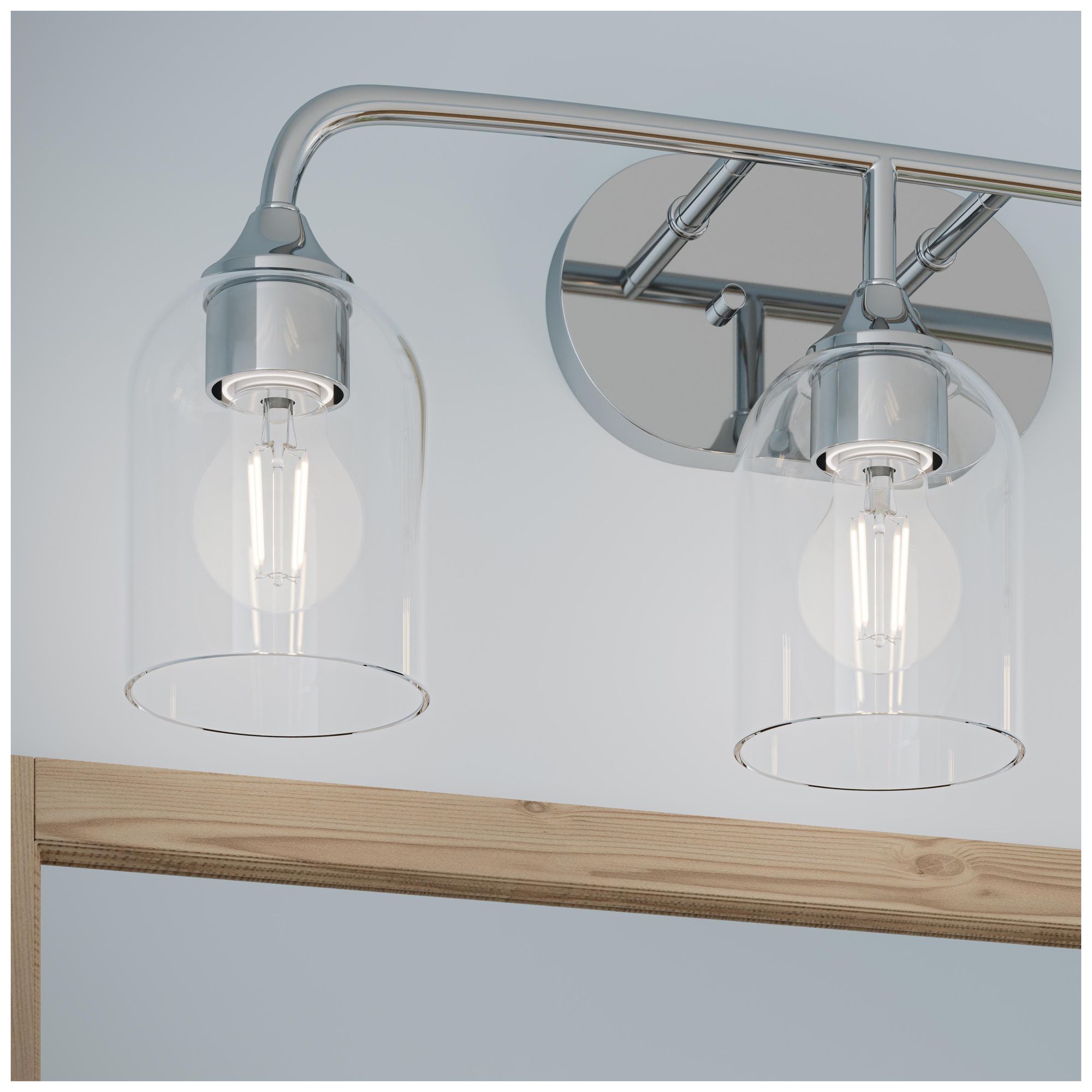 Ilia 3-Light Bath Vanity with Clear Glass Shade