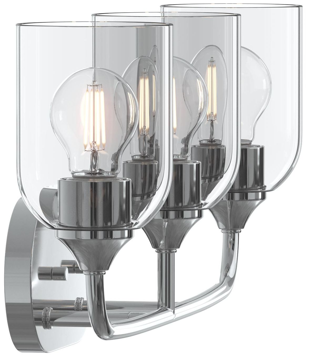 Ilia 3-Light Bath Vanity with Clear Glass Shade