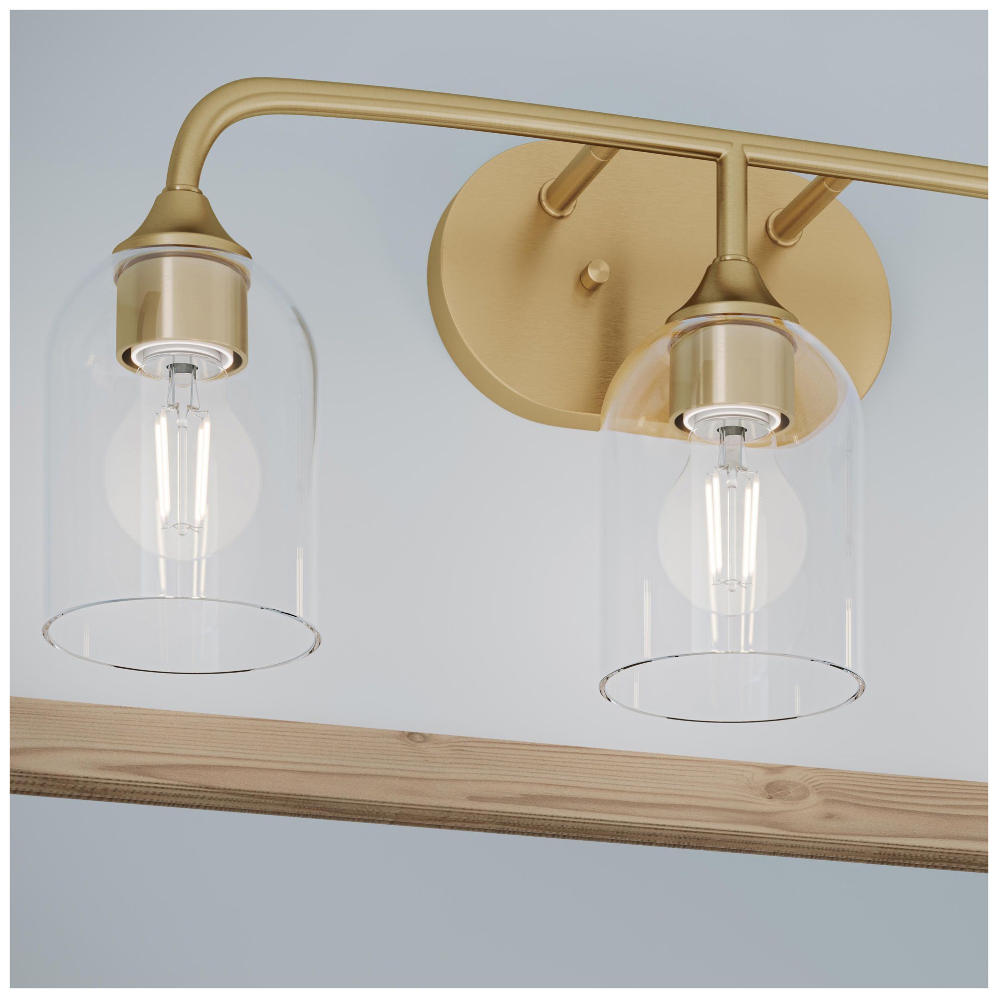 Ilia 3-Light Bath Vanity with Clear Glass Shade