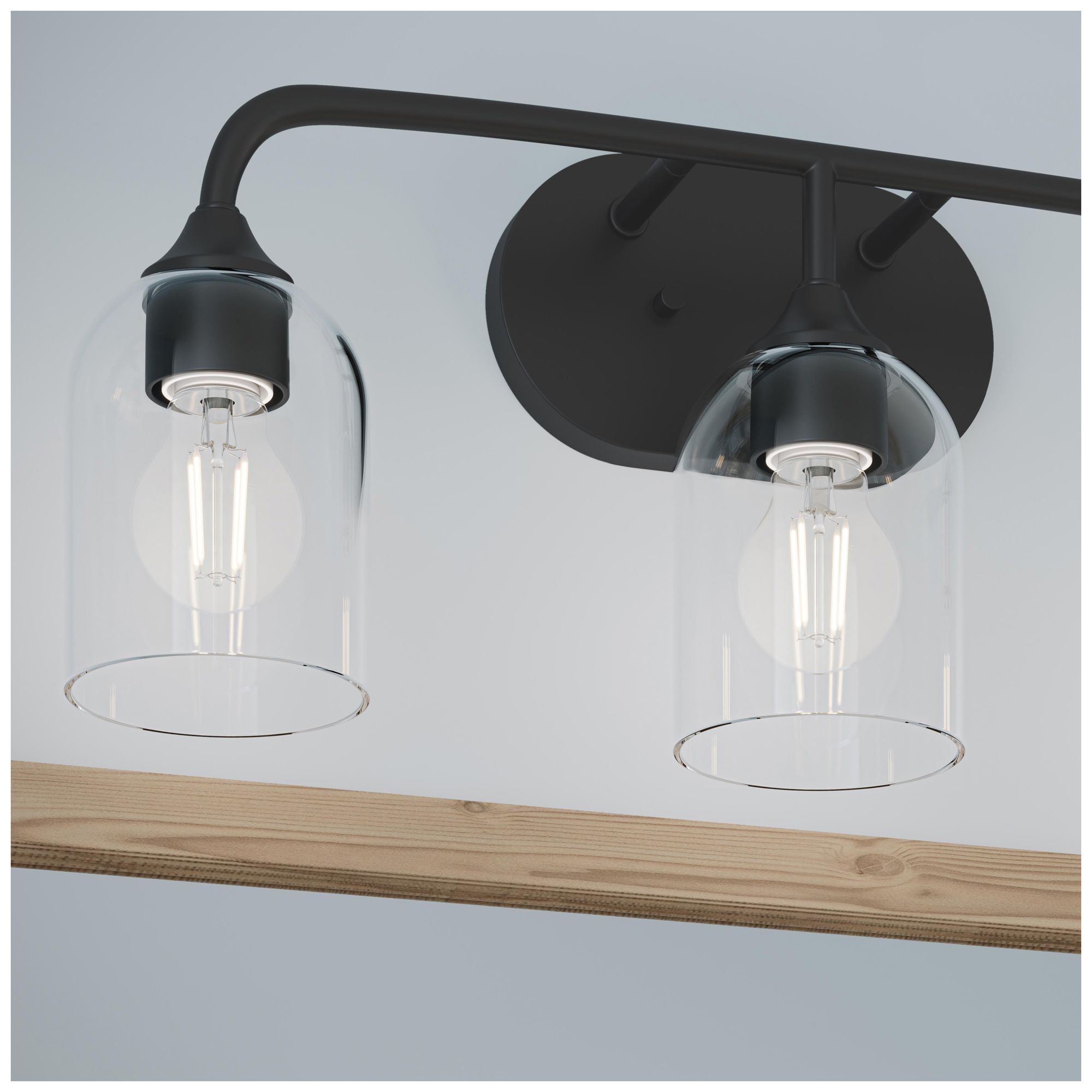 Ilia 3-Light Bath Vanity with Clear Glass Shade