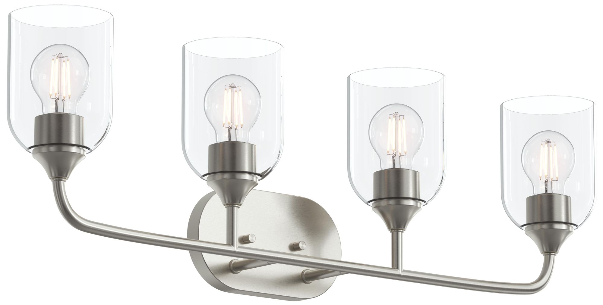 Ilia 4-Light Bath Vanity with Clear Glass Shade