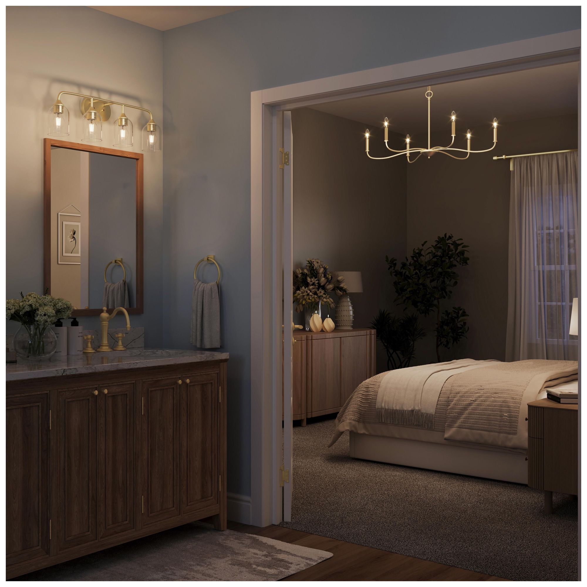 Image 5 Ilia 4-Light Bath Vanity with Clear Glass Shade more views