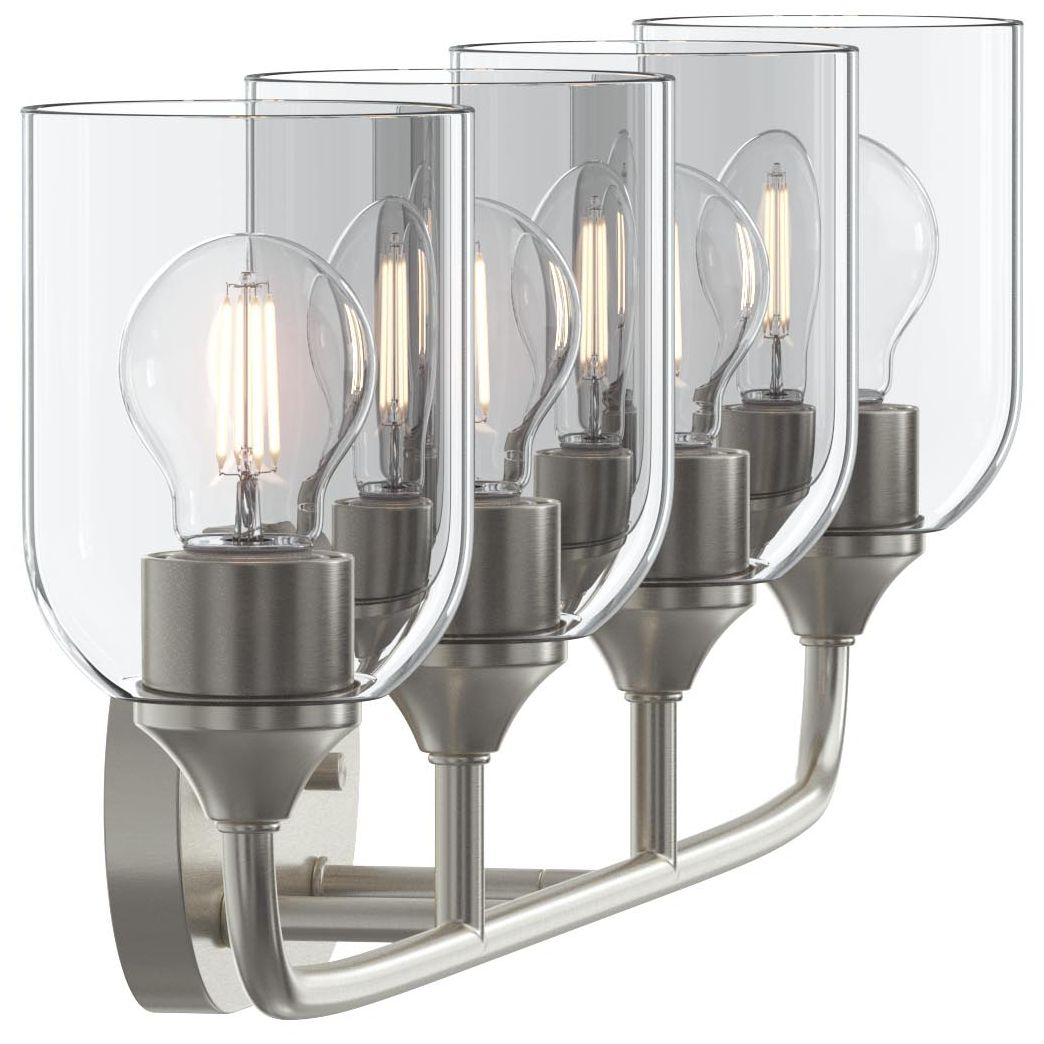 Ilia 4-Light Bath Vanity with Clear Glass Shade