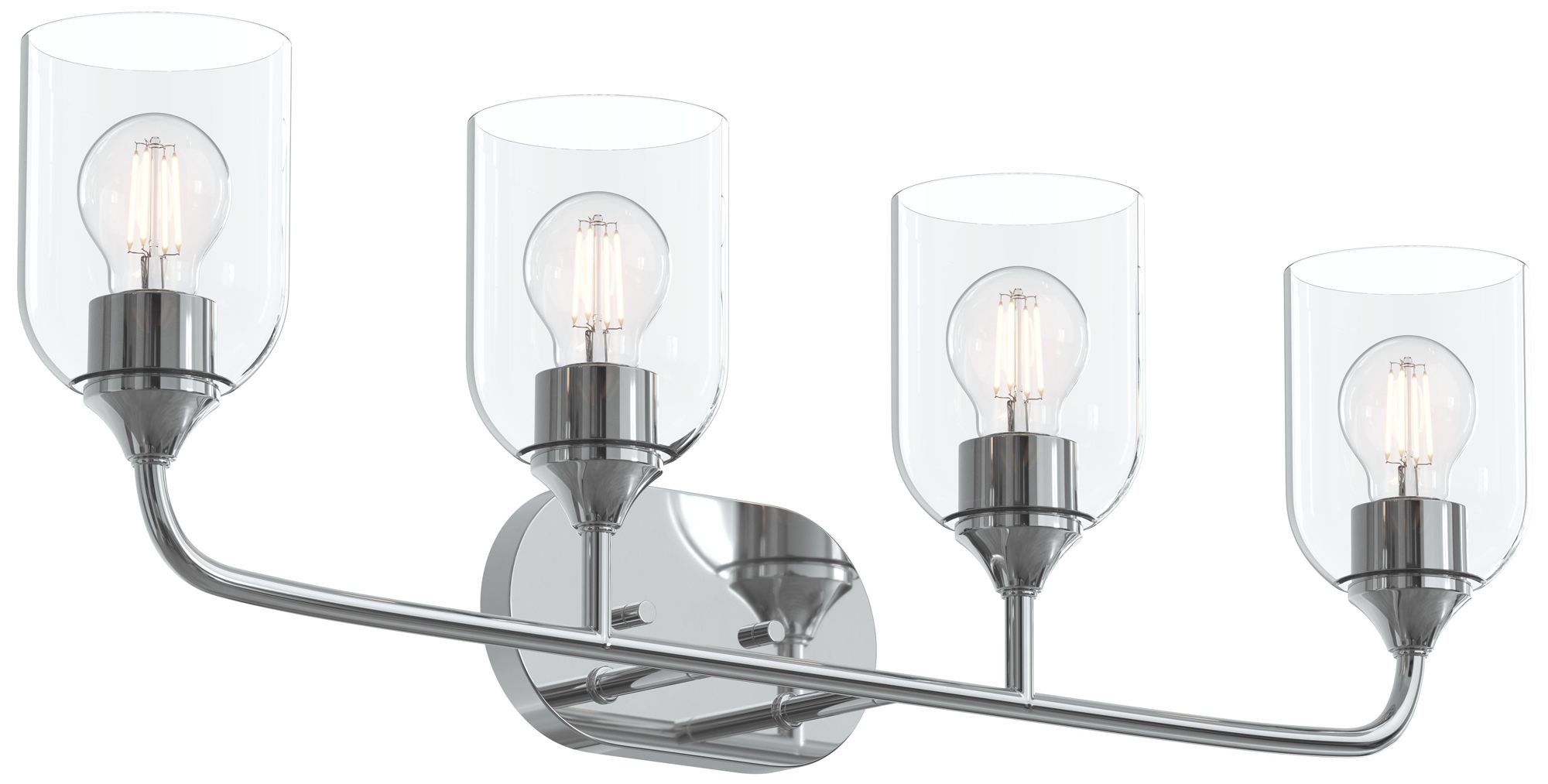 Ilia 4-Light Bath Vanity with Clear Glass Shade
