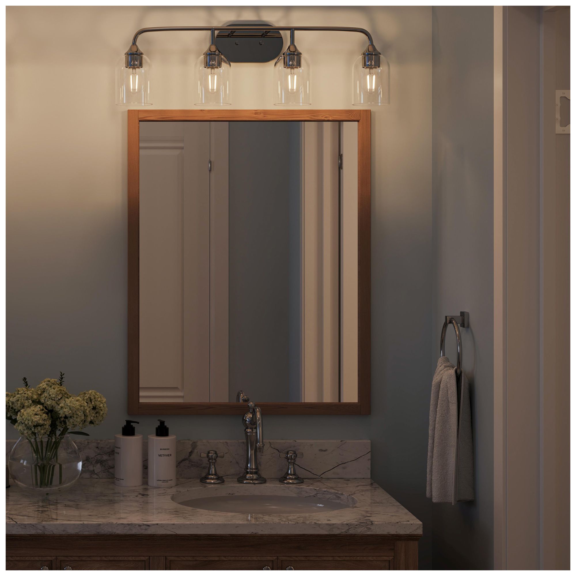 Image 5 Ilia 4-Light Bath Vanity with Clear Glass Shade more views