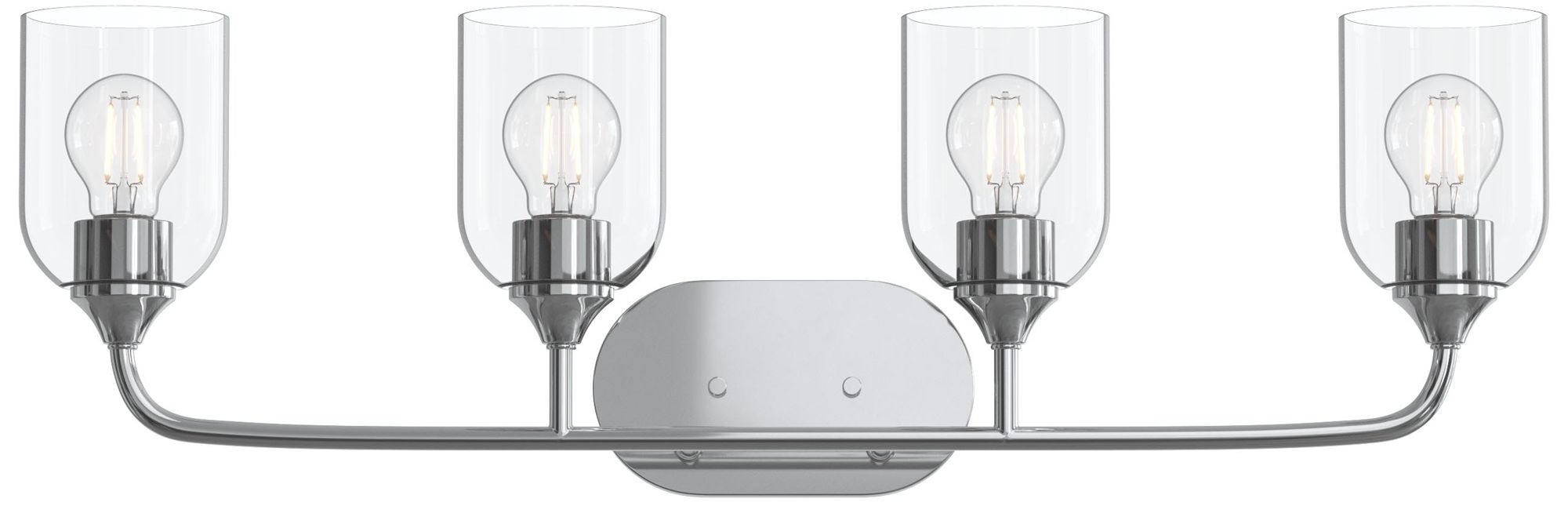 Ilia 4-Light Bath Vanity with Clear Glass Shade
