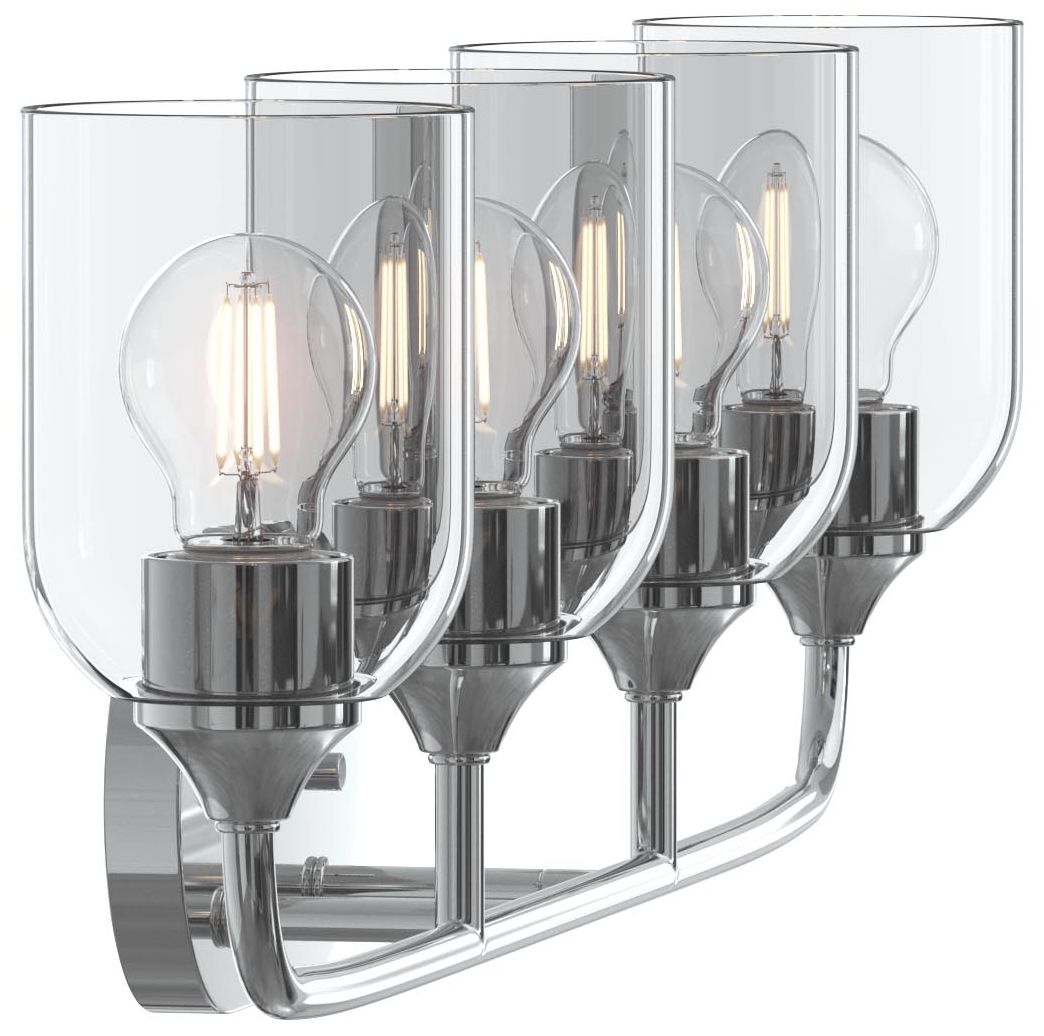 Ilia 4-Light Bath Vanity with Clear Glass Shade