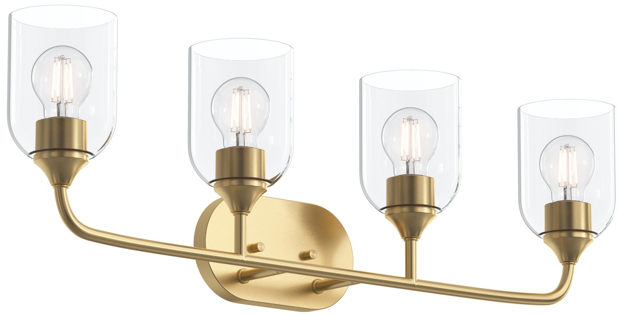 Ilia 4-Light Bath Vanity with Clear Glass Shade