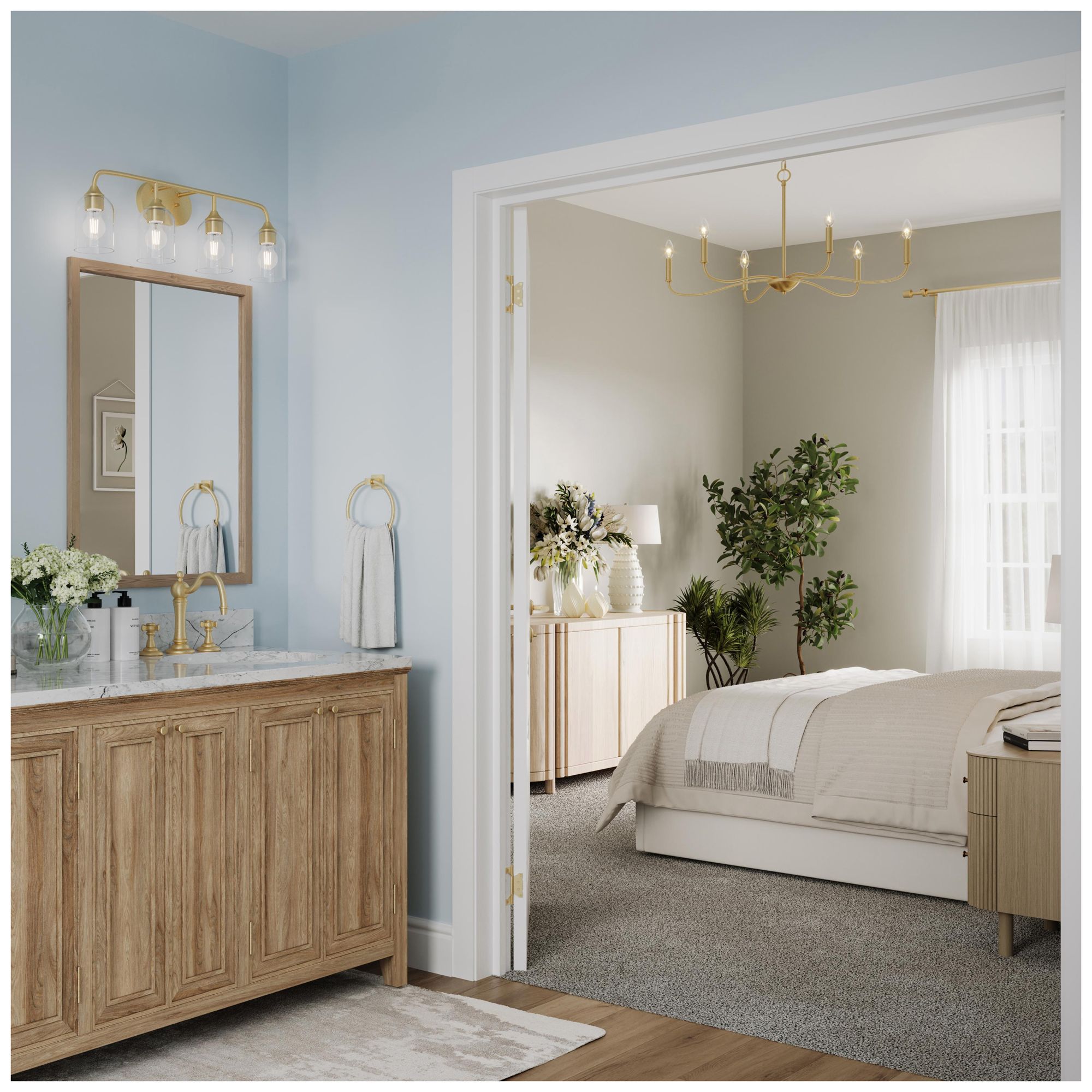 Image 3 Ilia 4-Light Bath Vanity with Clear Glass Shade more views