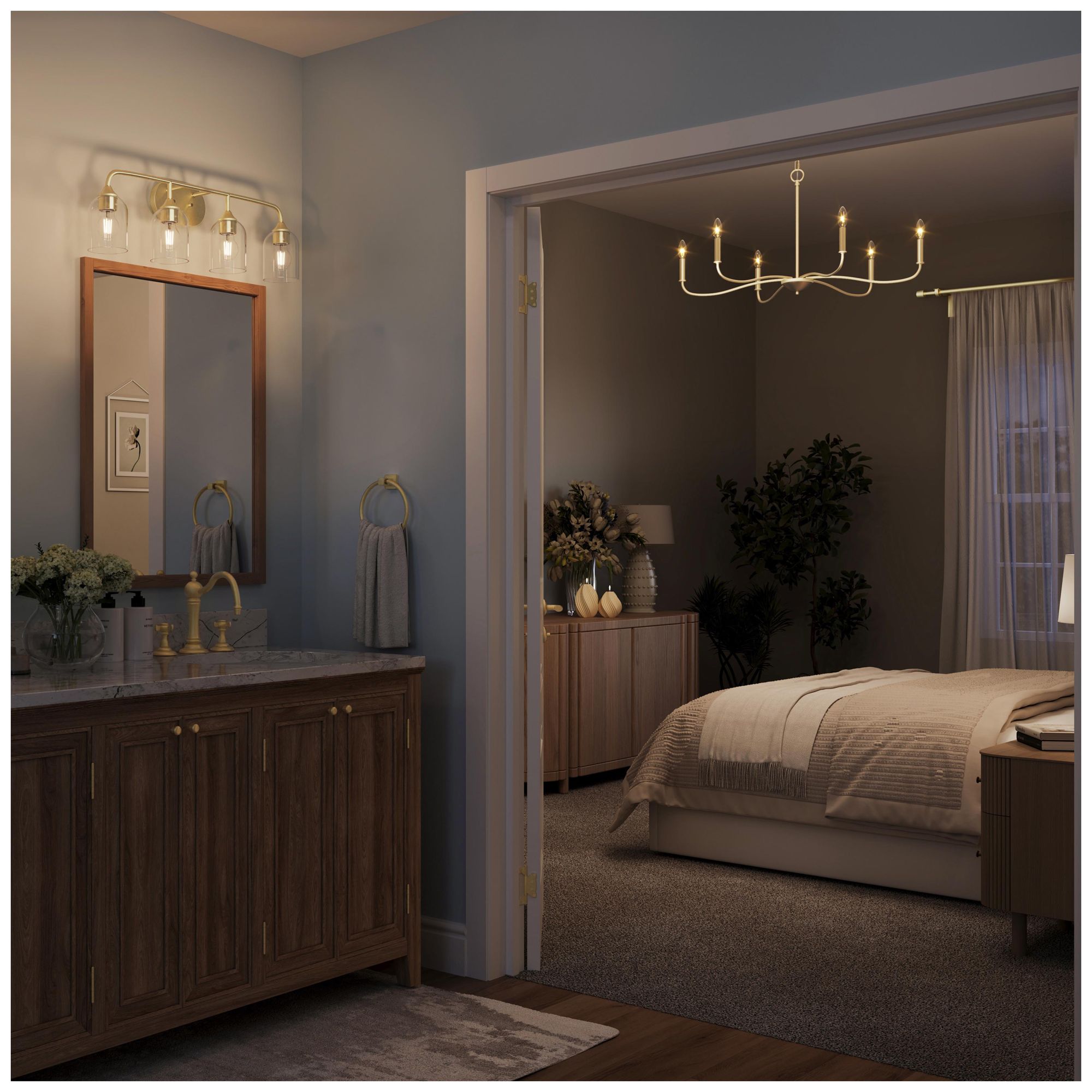 Image 5 Ilia 4-Light Bath Vanity with Clear Glass Shade more views